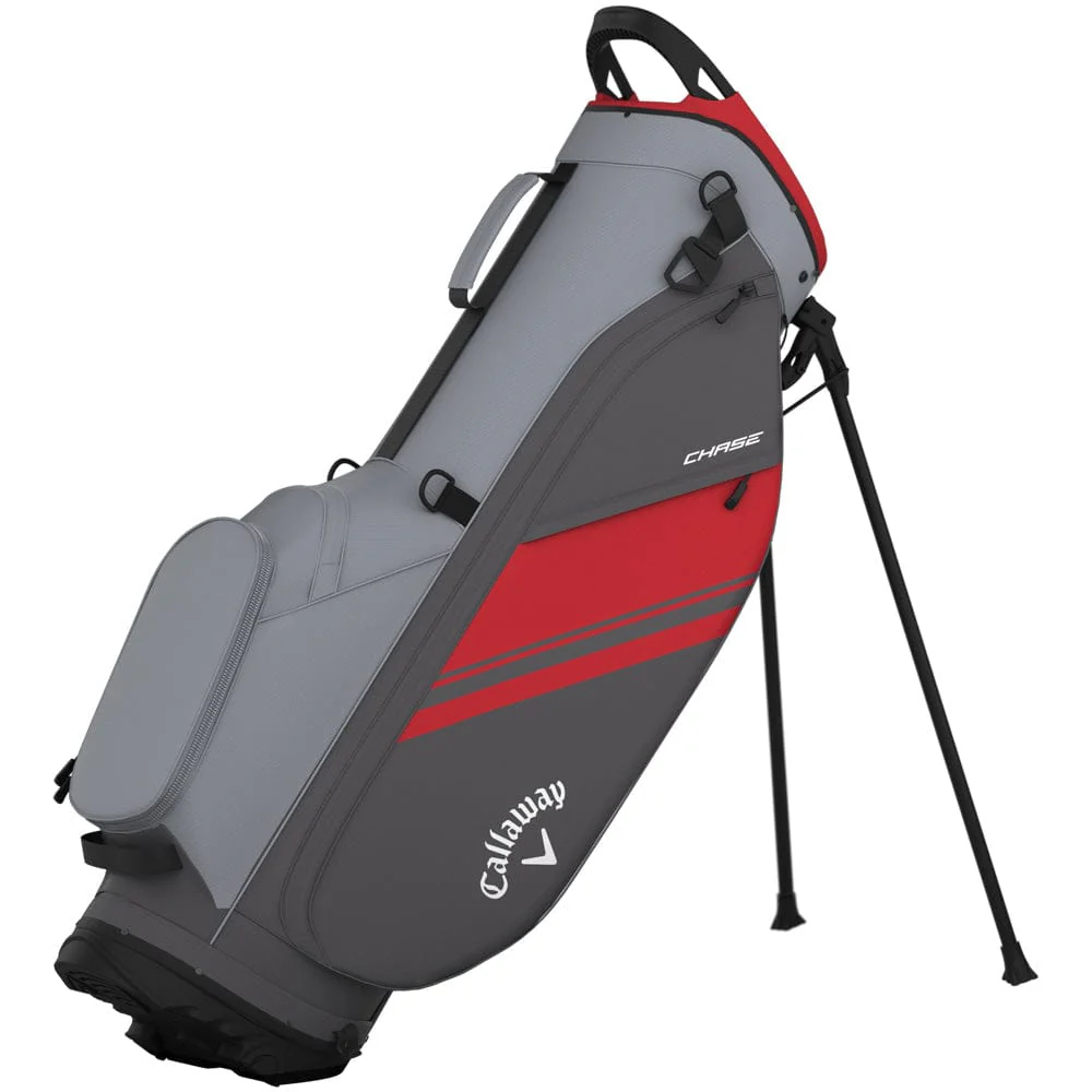 Callaway Chase 4 Stand Bag - Steel/Graphite/Red