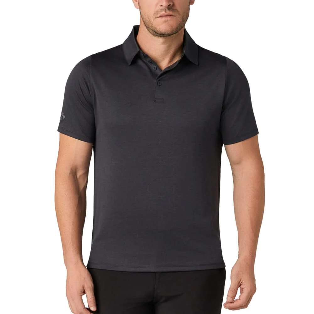 Callaway Chev Twill Jacquard Polo Shirt - Caviar - Image 3