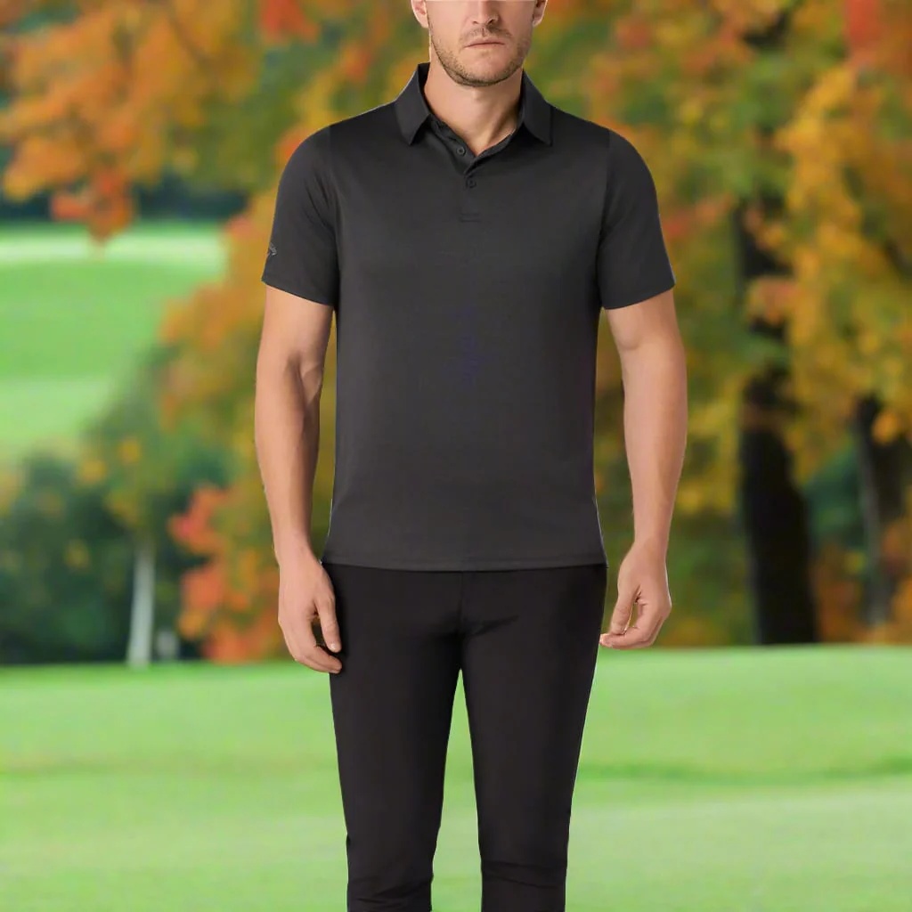 Callaway Chev Twill Jacquard Polo Shirt - Caviar - Image 5