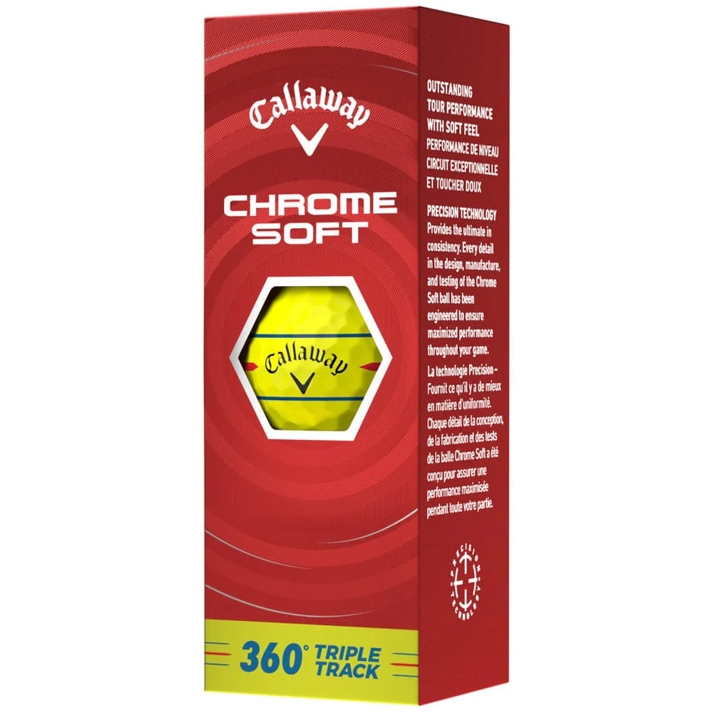 Callaway Chrome Soft 360 Triple Track Golf Balls - Yellow - 12 Pack - Image 6