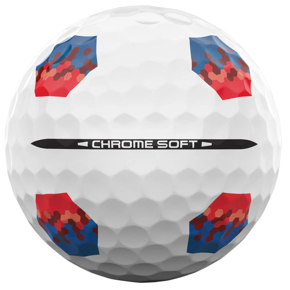 Callaway Chrome Soft TruTrack Golf Balls - White/Blue/Red - 12 Pack - Image 4