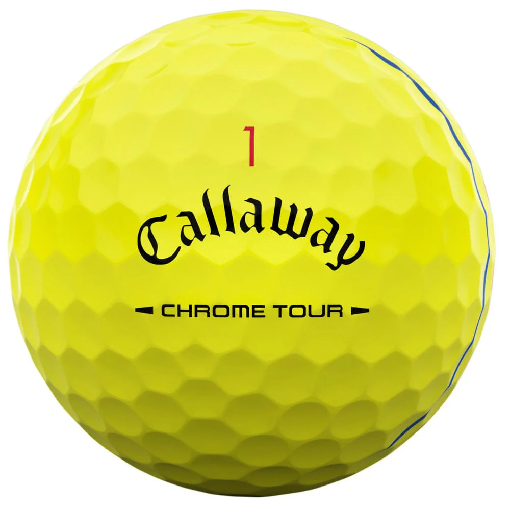 Callaway Chrome Tour Triple Track Golf Balls - Yellow - 12 Pack - Image 2
