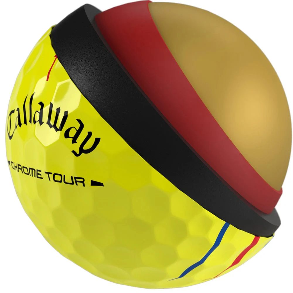 Callaway Chrome Tour Triple Track Golf Balls - Yellow - 12 Pack - Image 5