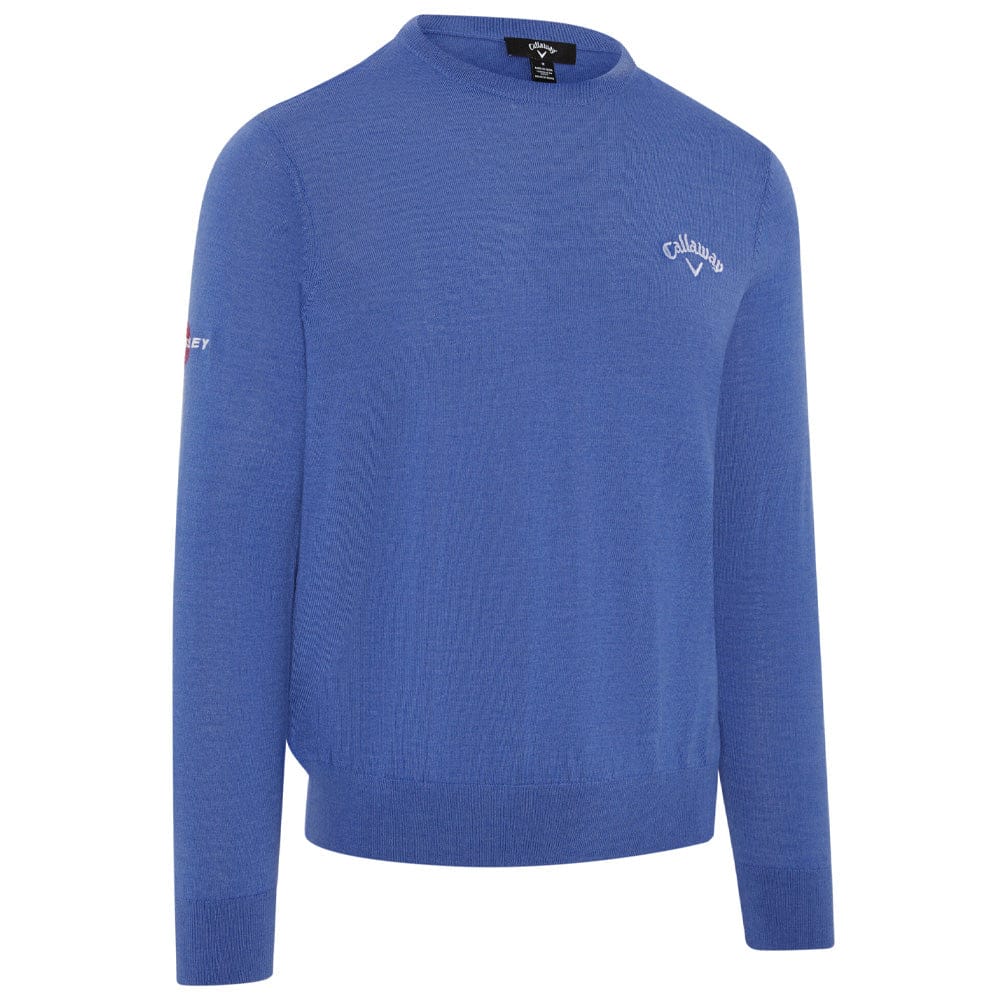 Callaway Crew Neck Merino Mix Sweater - Light Magnetic Blue Heather