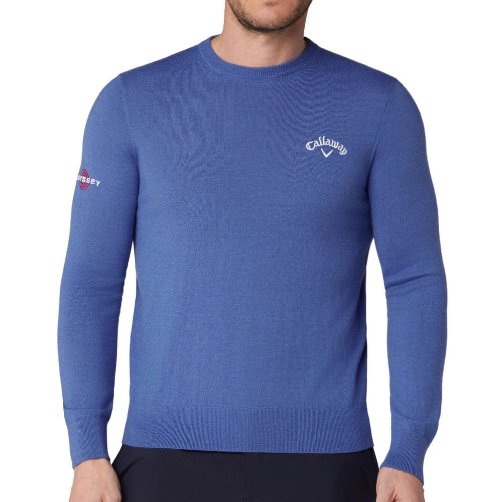 Callaway Crew Neck Merino Mix Sweater - Light Magnetic Blue Heather - Image 3
