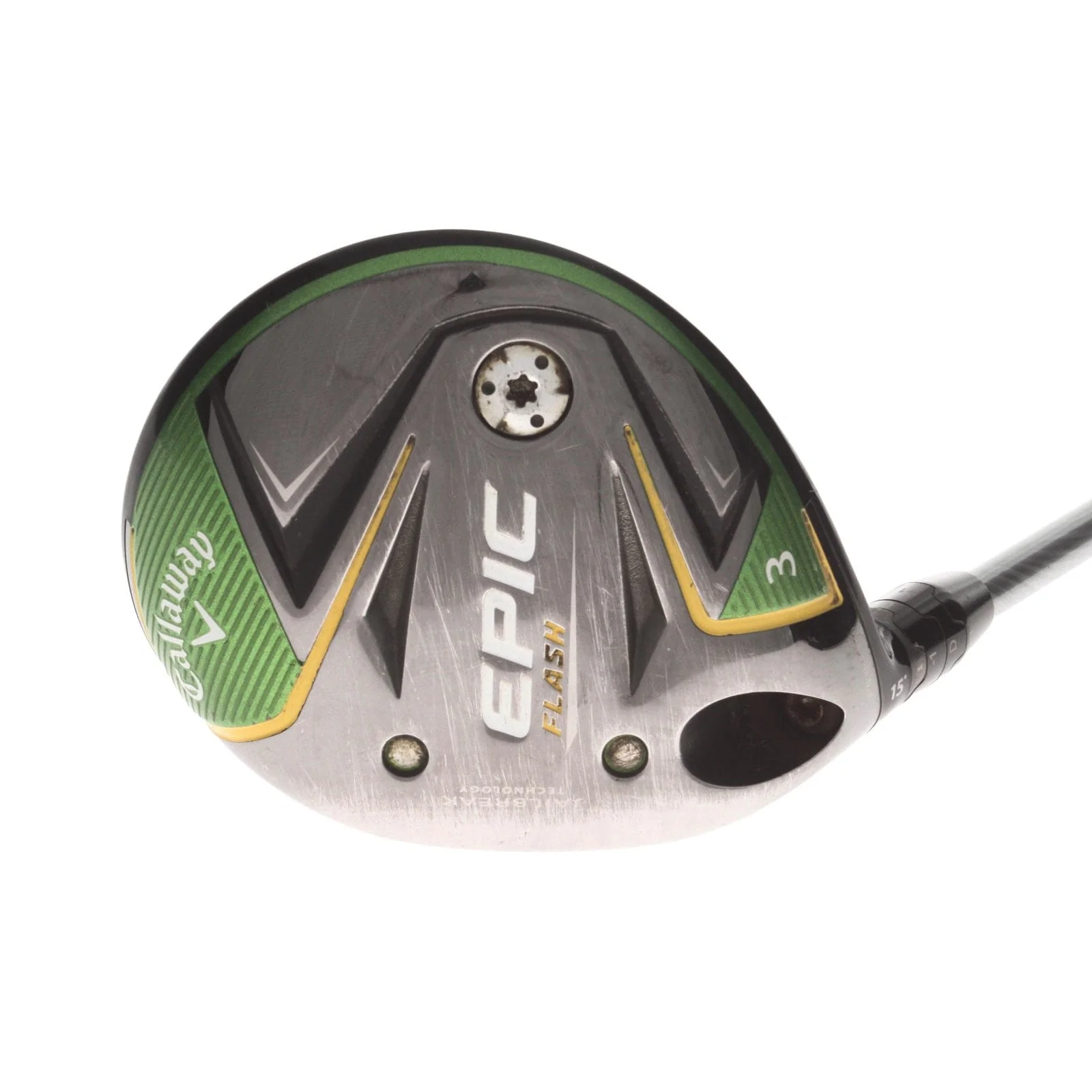 Callaway Epic Flash Graphite Mens Left Hand Fairway 3 Wood 15* Stiff - Project X Evenflow Green 65
