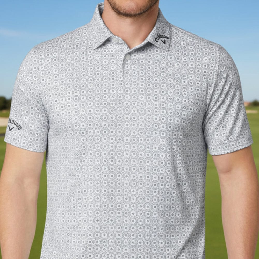 Callaway Golf Foulard Printed Polo Shirt - Bright White - Image 5