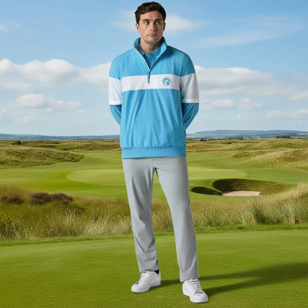 Callaway Legacy Collection Half Zip Convertible Rain Jacket - Blue Blossom - Image 3