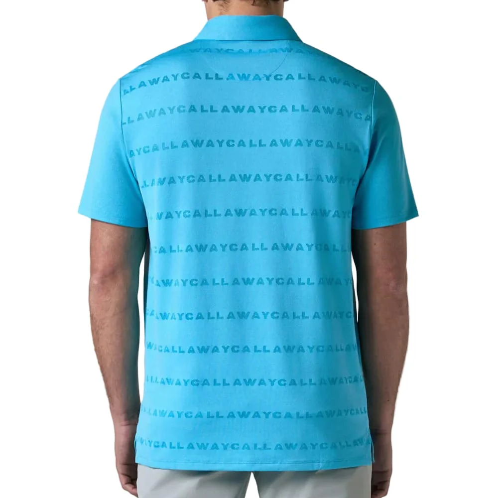 Callaway Legacy Collection Logo Jacquard Polo Shirt - Blue Blossom - Image 4