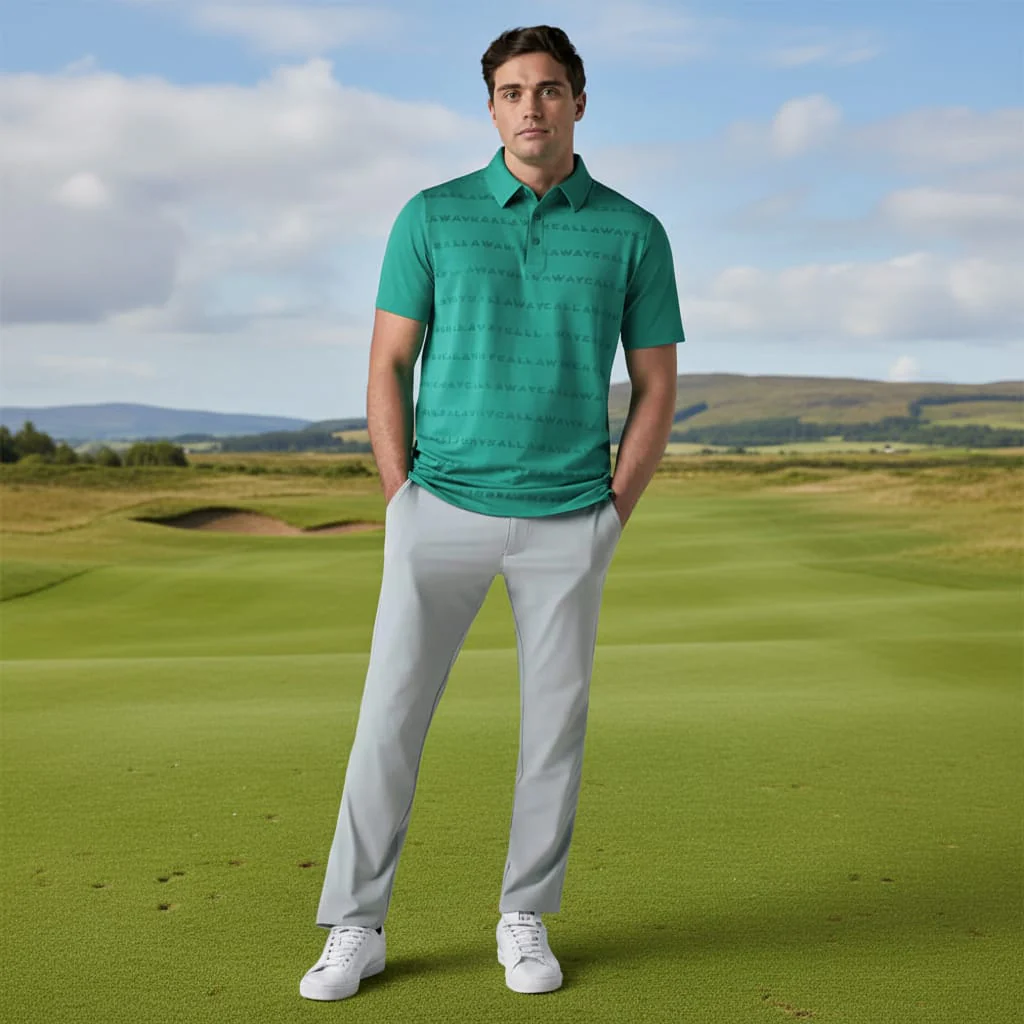 Callaway Legacy Collection Logo Jacquard Polo Shirt - Tidepool - Image 3