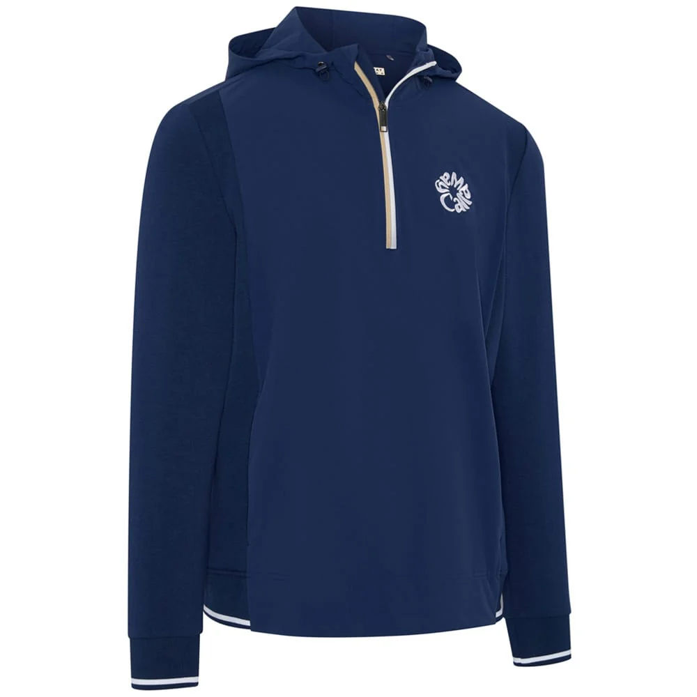 Callaway Legacy Collection Mixed Media Quarter-Zip Hoodie - Medieval Blue