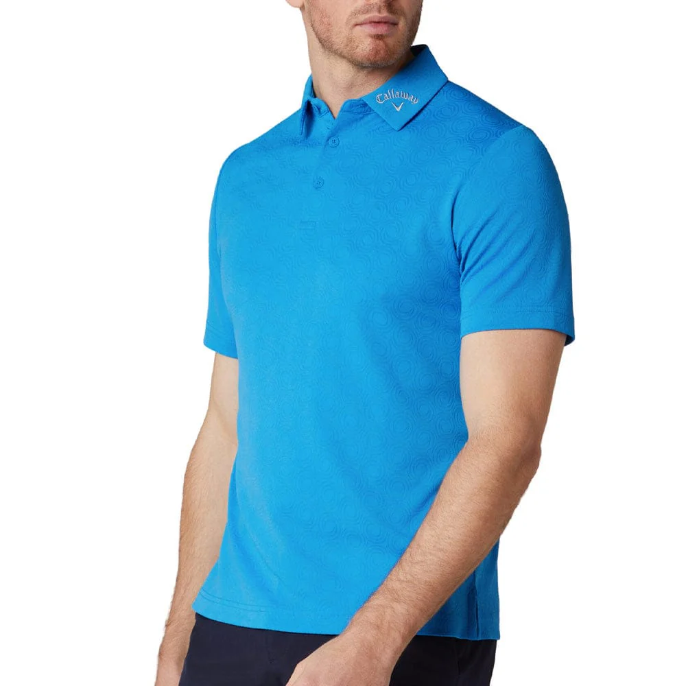 Callaway Odyssey Ventilated Jacquard Polo Shirt - Brilliant Blue - Image 6