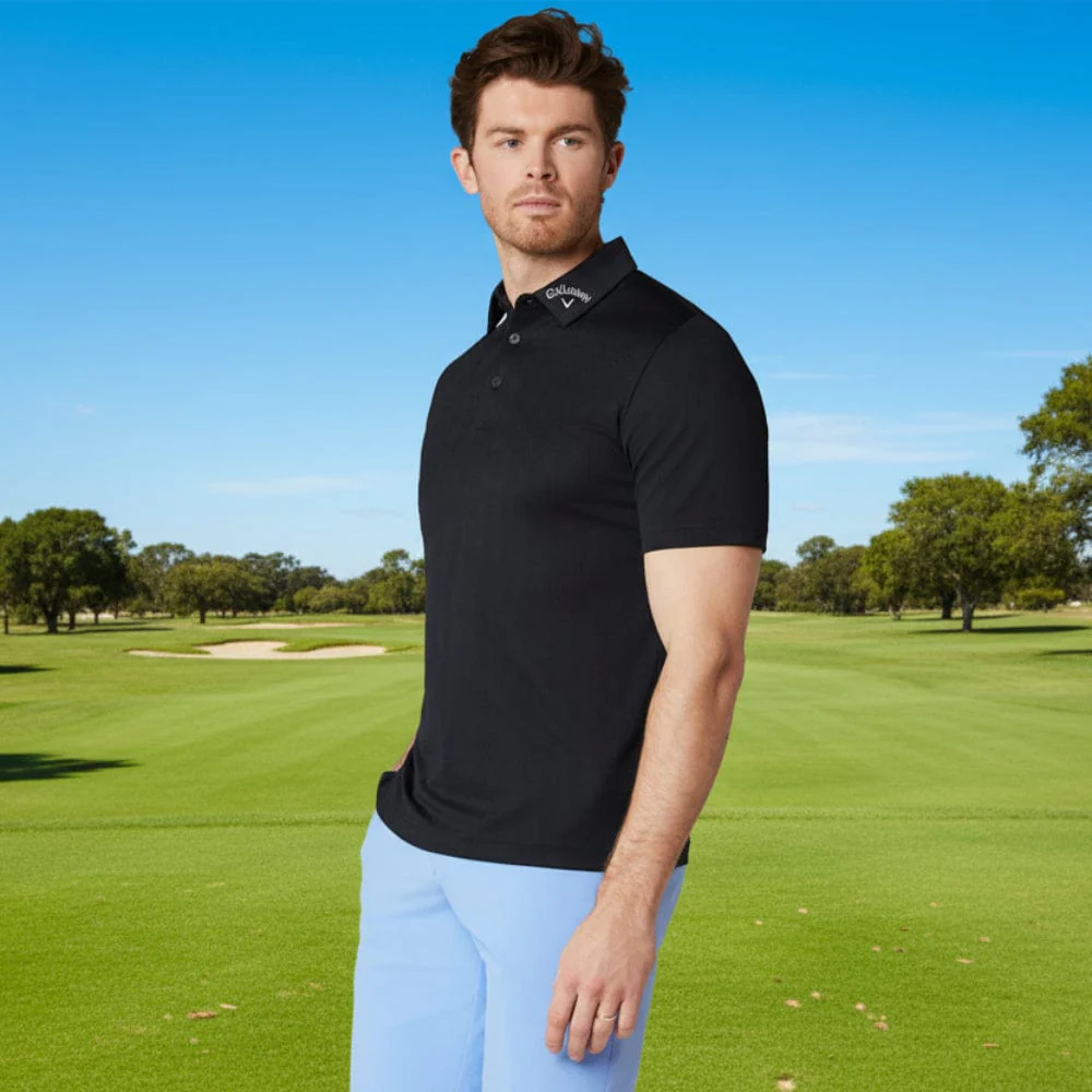 Callaway Odyssey Ventilated Jacquard Polo Shirt - Caviar - Image 5