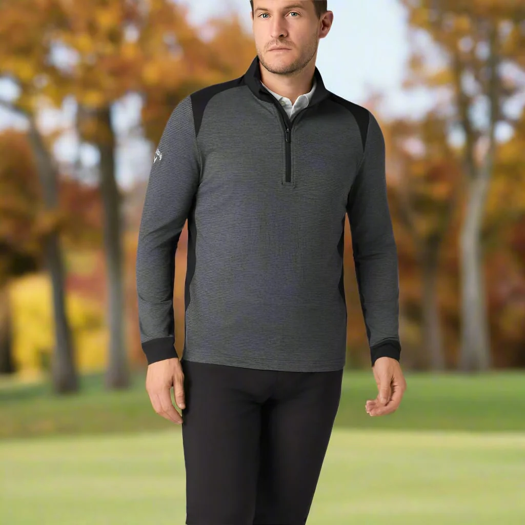 Callaway Soft Touch Blocked 1/4 Zip - Black Heather - Image 5