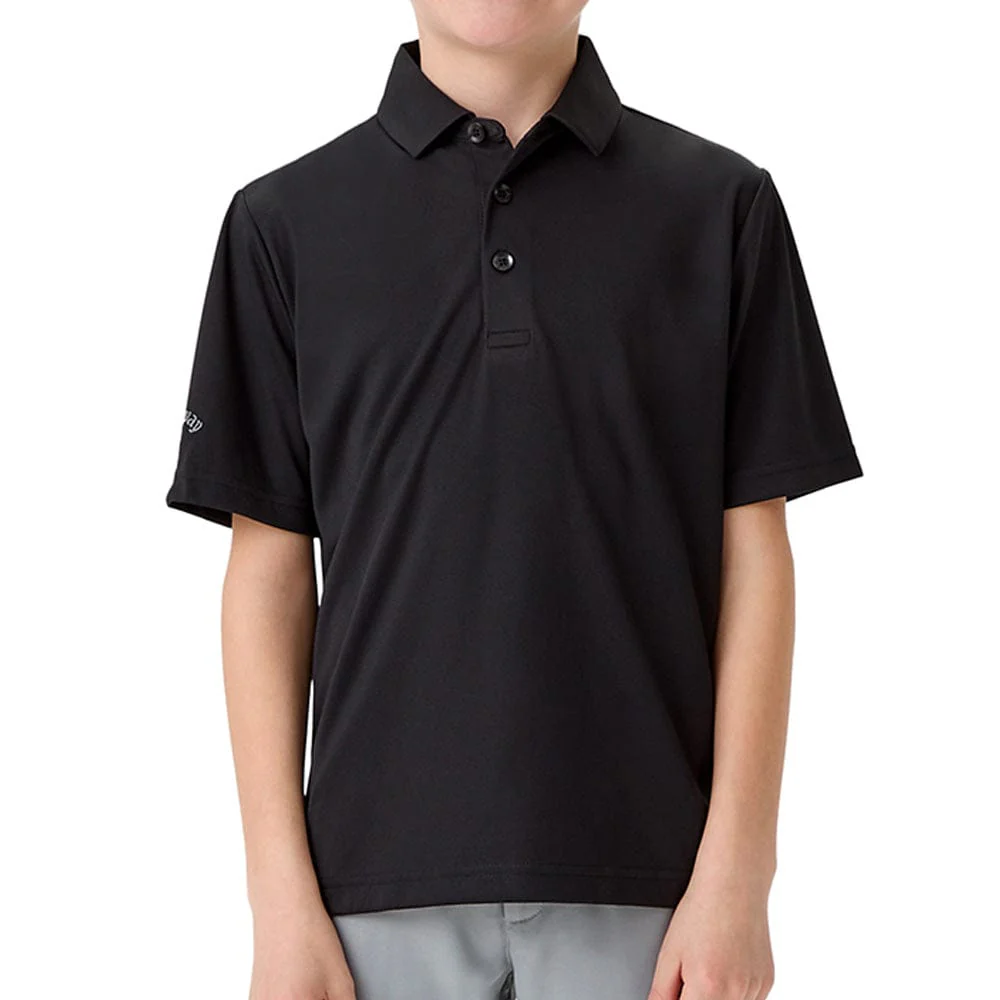 Callaway Youth Solid Polo Shirt - Caviar - Image 3