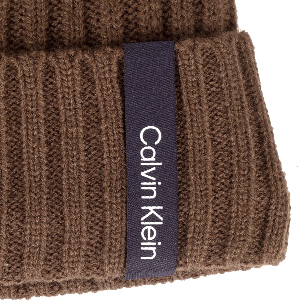 Calvin Klein Albon Ribbed Beanie - Cedar Brown - Image 4