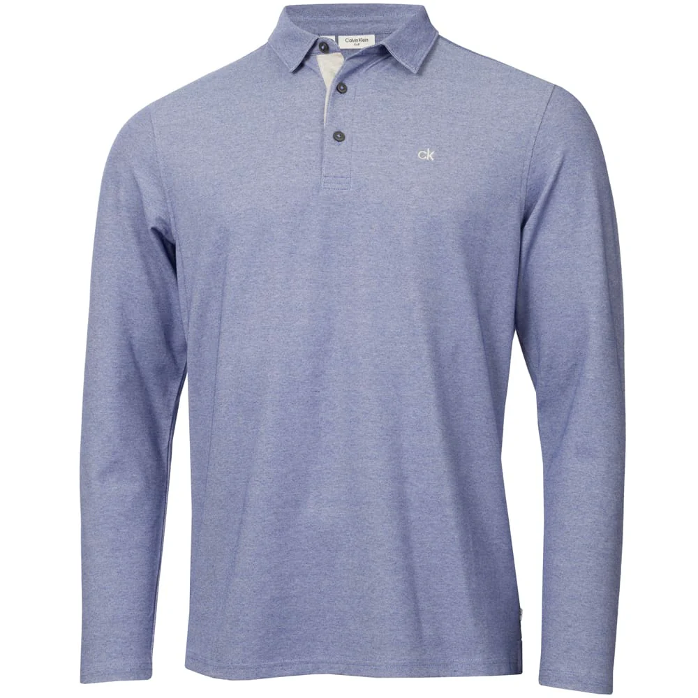 Calvin Klein Bayard Long Sleeve Polo Shirt - French Blue