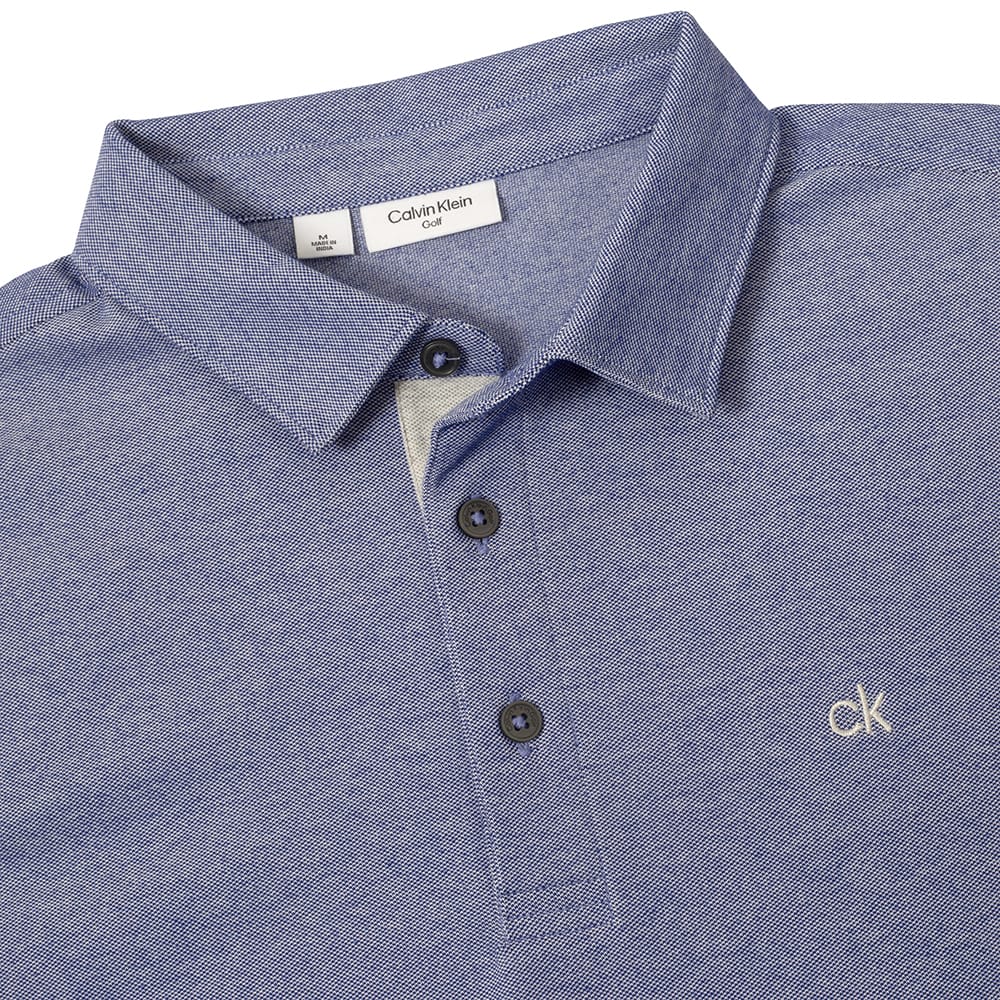 Calvin Klein Bayard Long Sleeve Polo Shirt - French Blue - Image 3