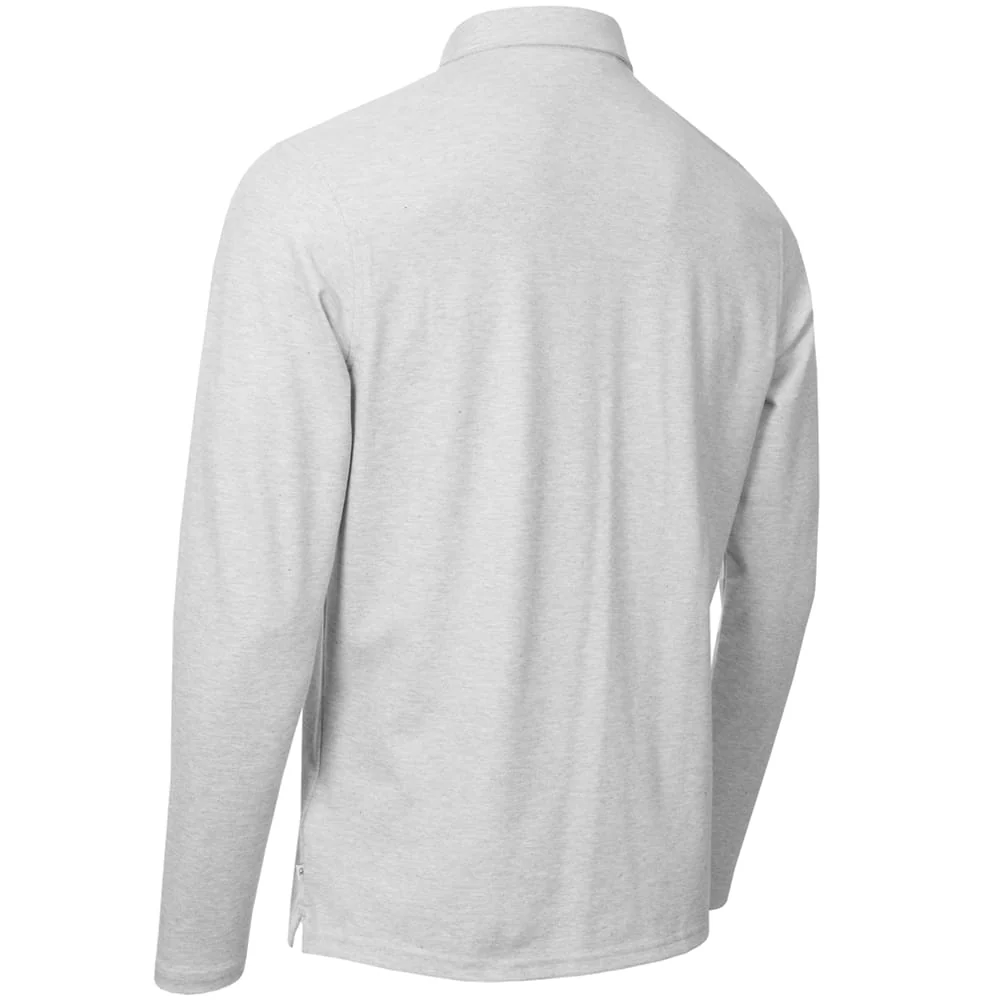 Calvin Klein Bayard Long Sleeve Polo Shirt - Silver Marl - Image 2