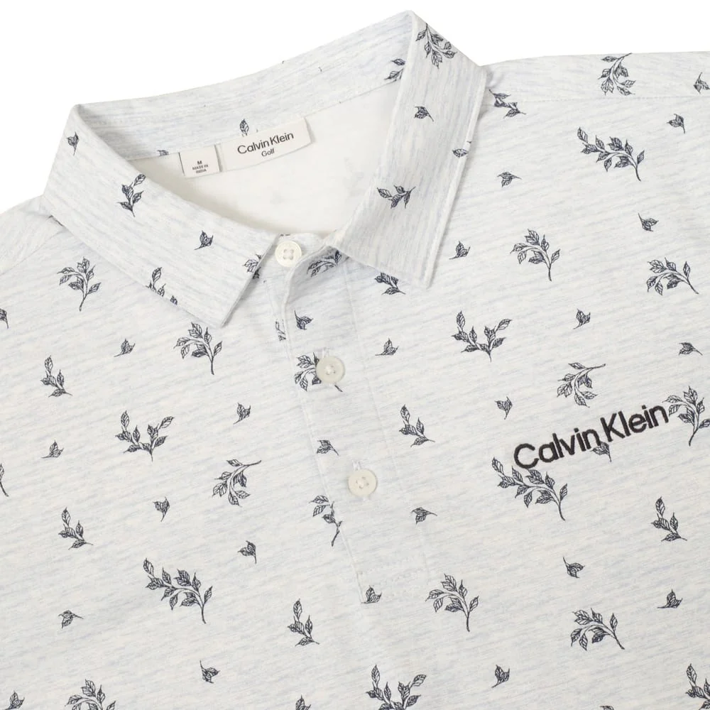 Calvin Klein Colton Printed Polo Shirt - Ice - Image 3