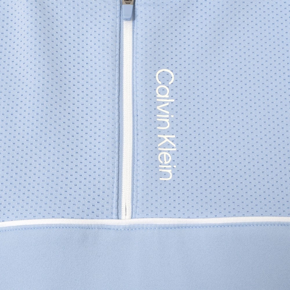 Calvin Klein Grange Mock Neck Polo Shirt- Bluebell - Image 6