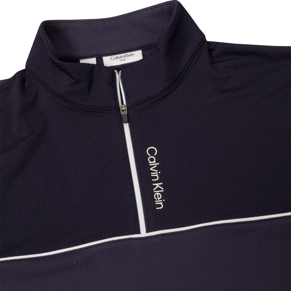 Calvin Klein Grange Mock Neck Polo Shirt - Navy - Image 4