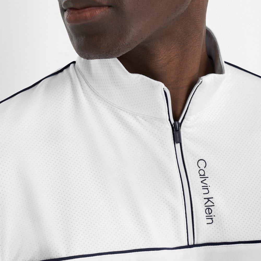 Calvin Klein Grange Mock Neck Polo Shirt - White - Image 4