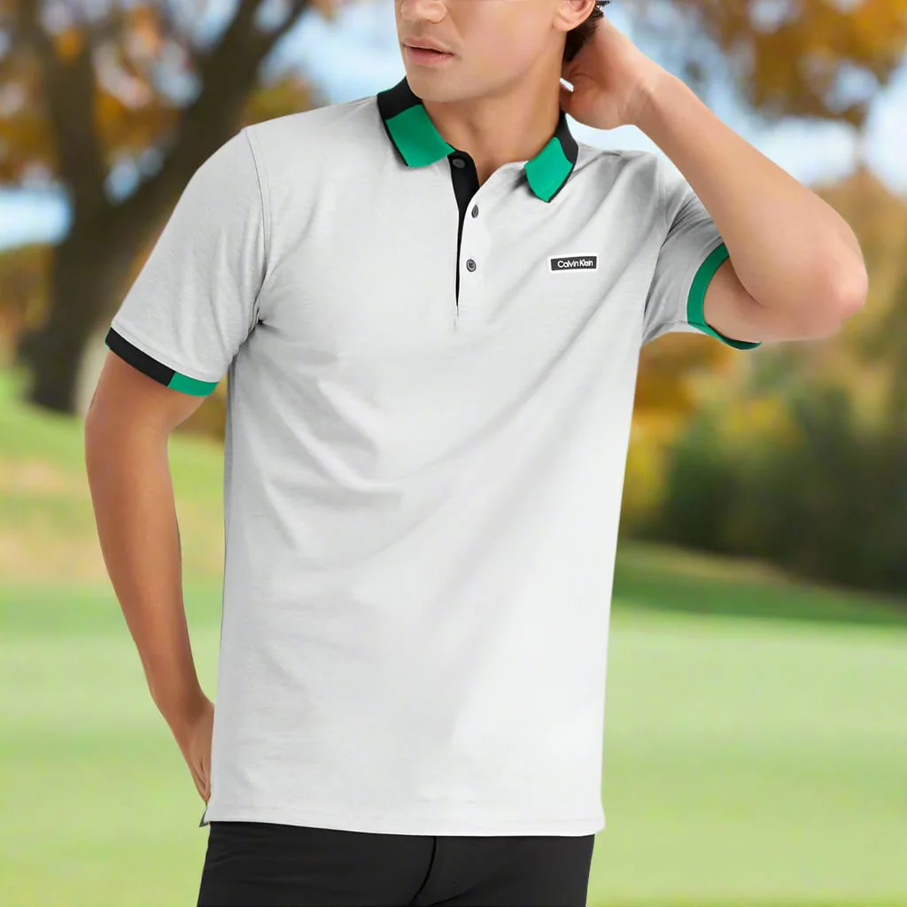 Calvin Klein Madison Polo Shirt - Silver Marl - Image 5