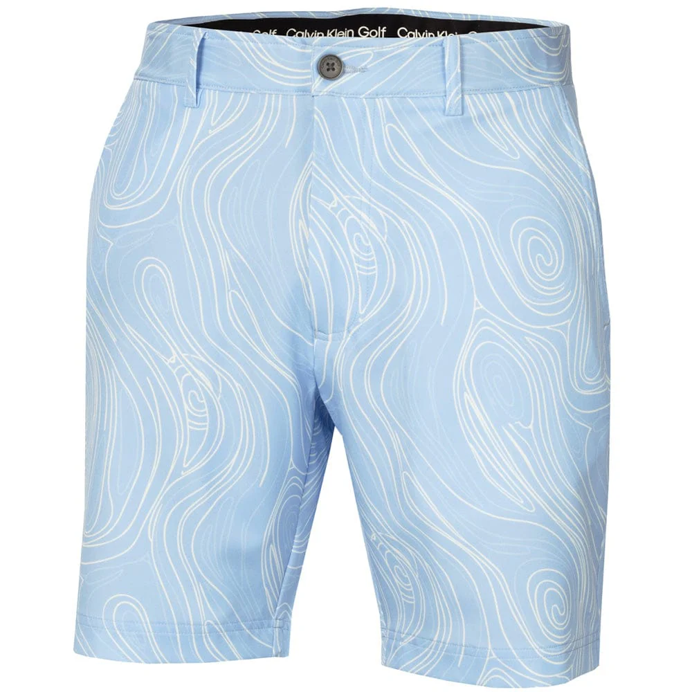 Calvin Klein Marble Print Bullet Shorts - Bluebell - Image 3