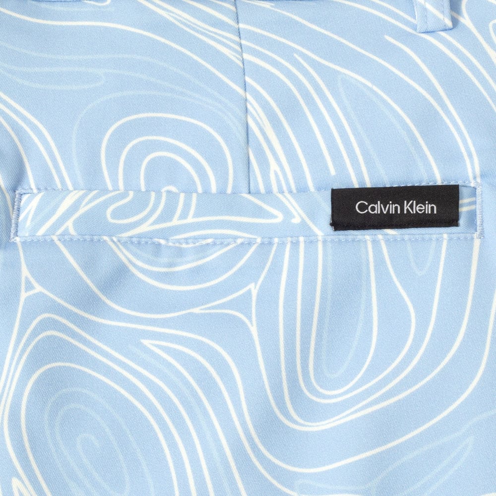 Calvin Klein Marble Print Bullet Shorts - Bluebell - Image 7