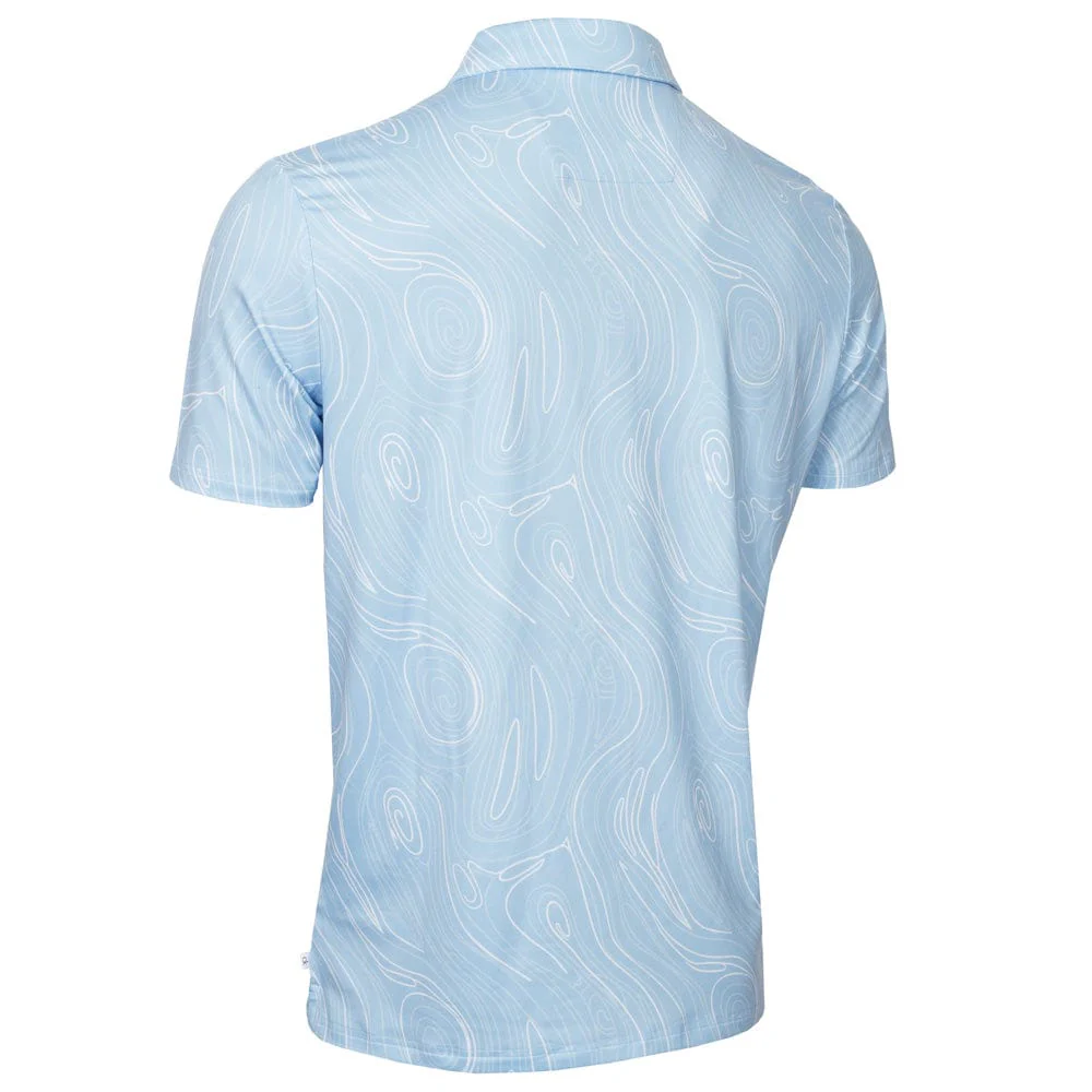 Calvin Klein Marble Print Polo Shirt - Bluebell - Image 2