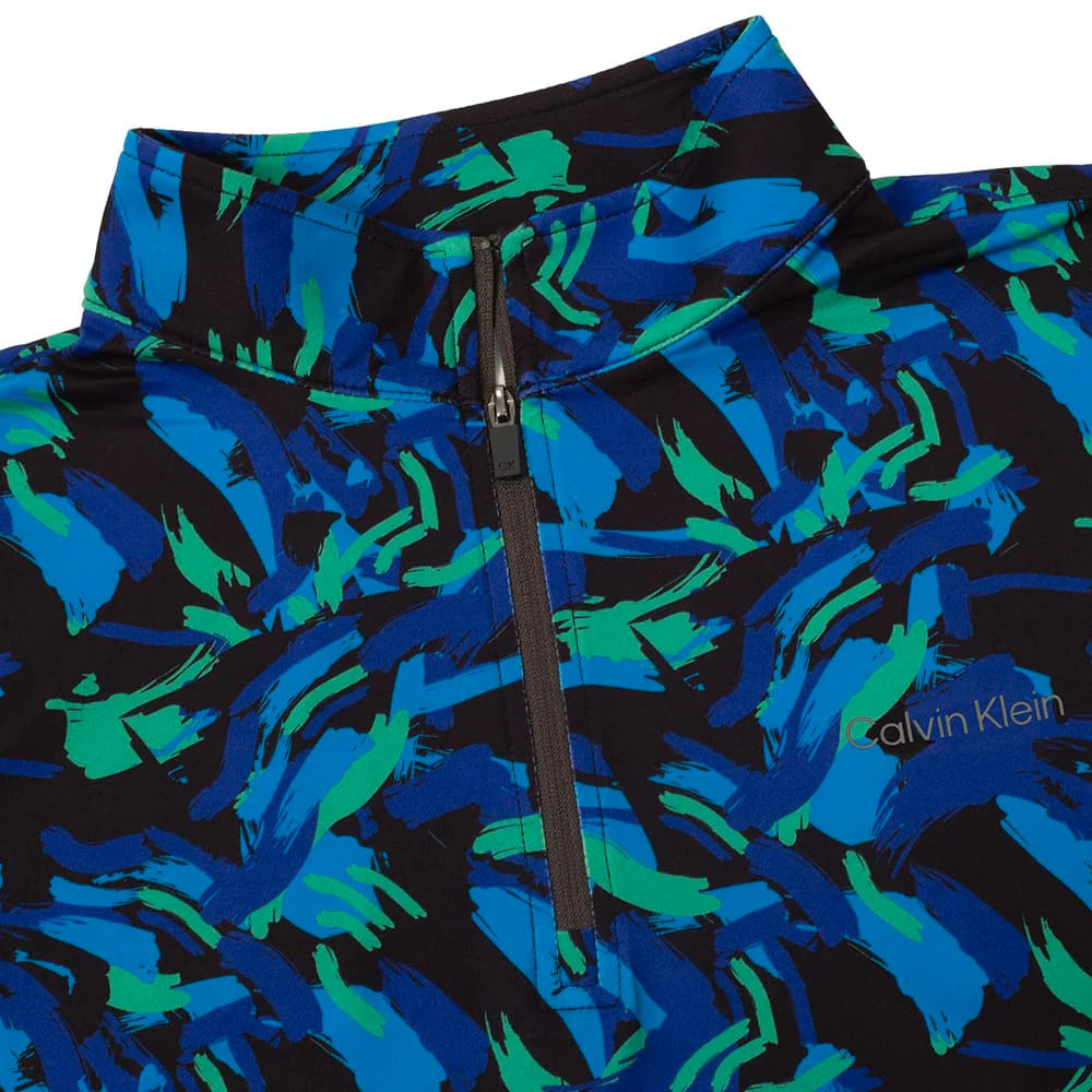 Calvin Klein Newport 1/2 Zip Pullover - Brushstroke Print - Image 3