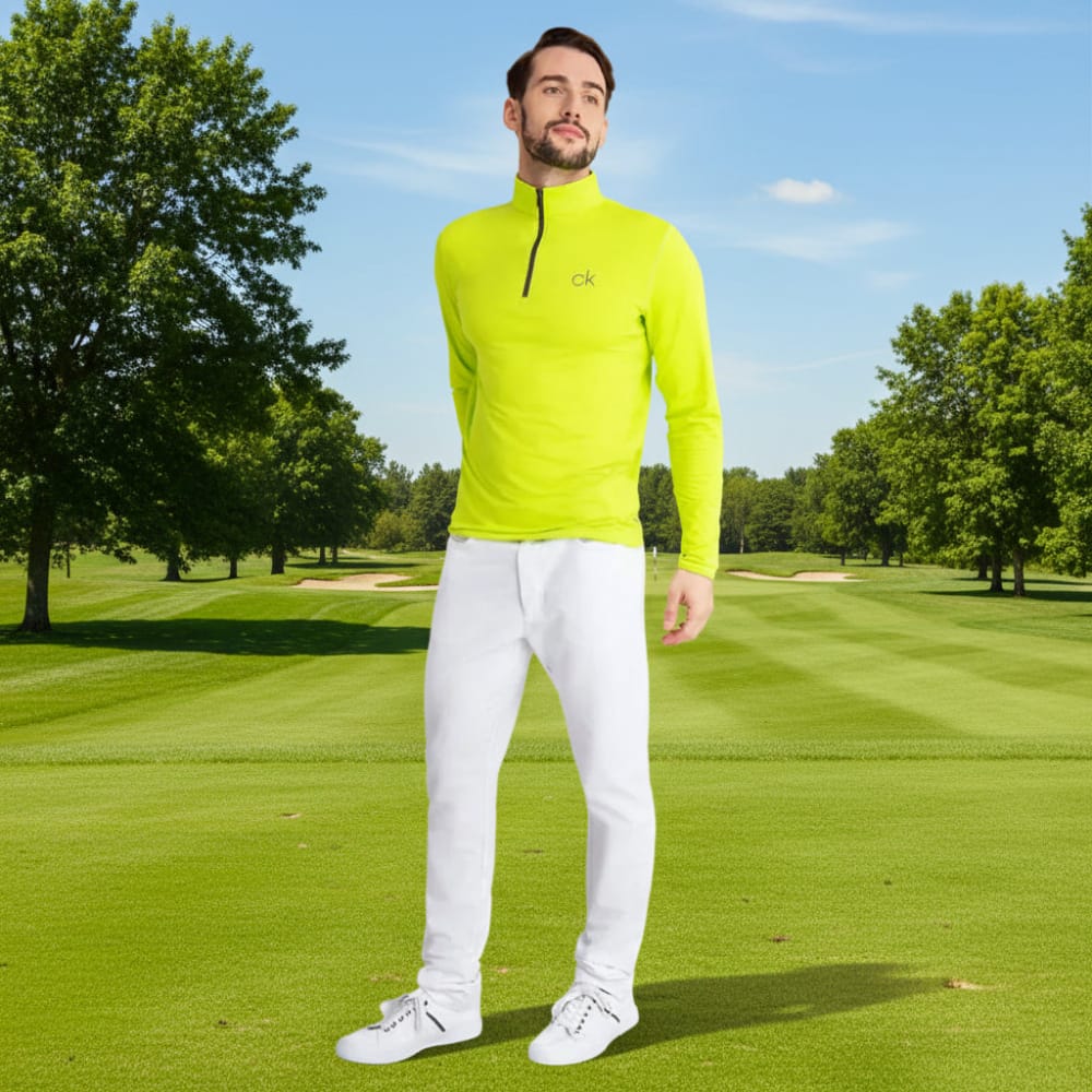 Calvin Klein Newport Half-Zip Sweater - Lime - Image 4