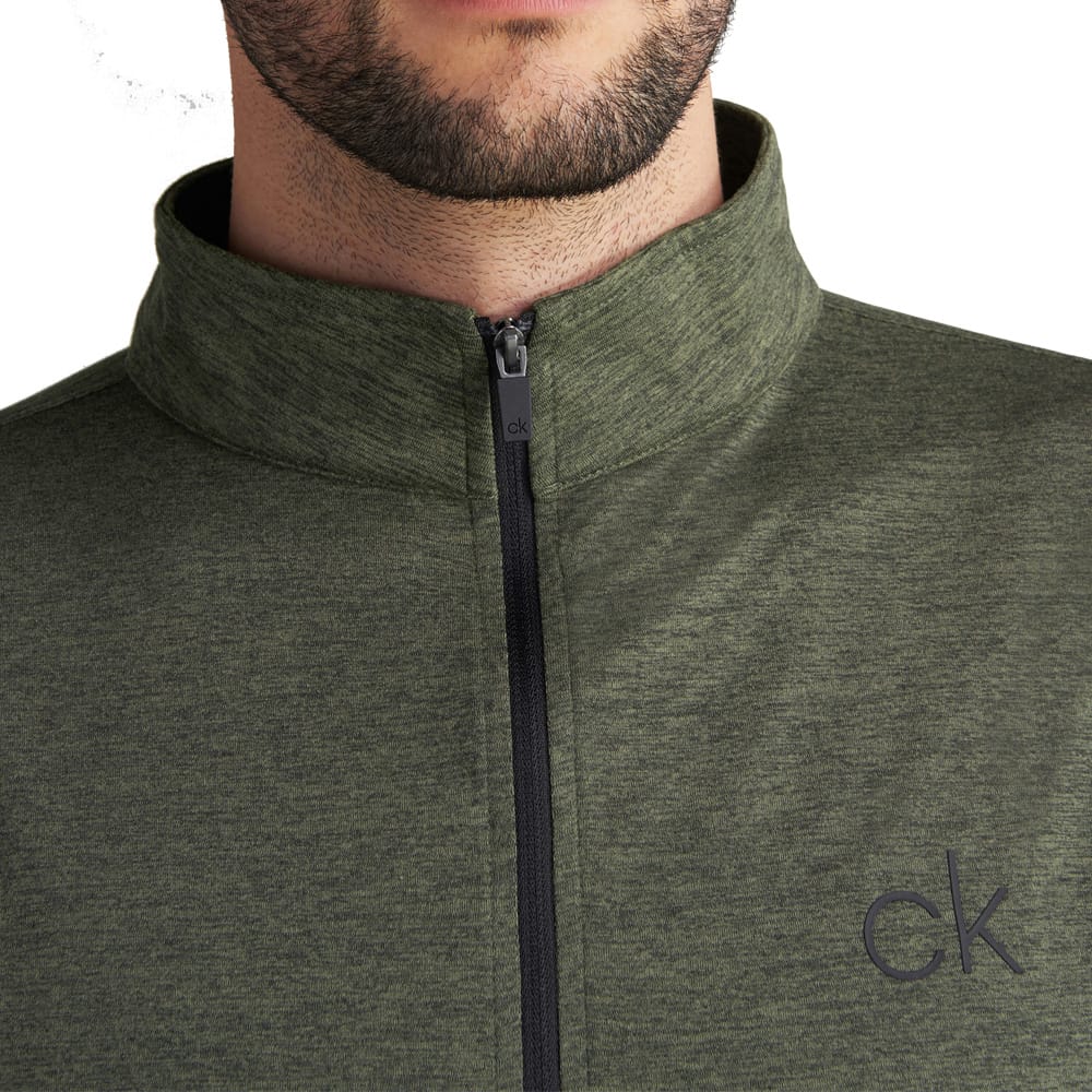 Calvin Klein Newport Half-Zip Sweater - Olive Green Marl - Image 5
