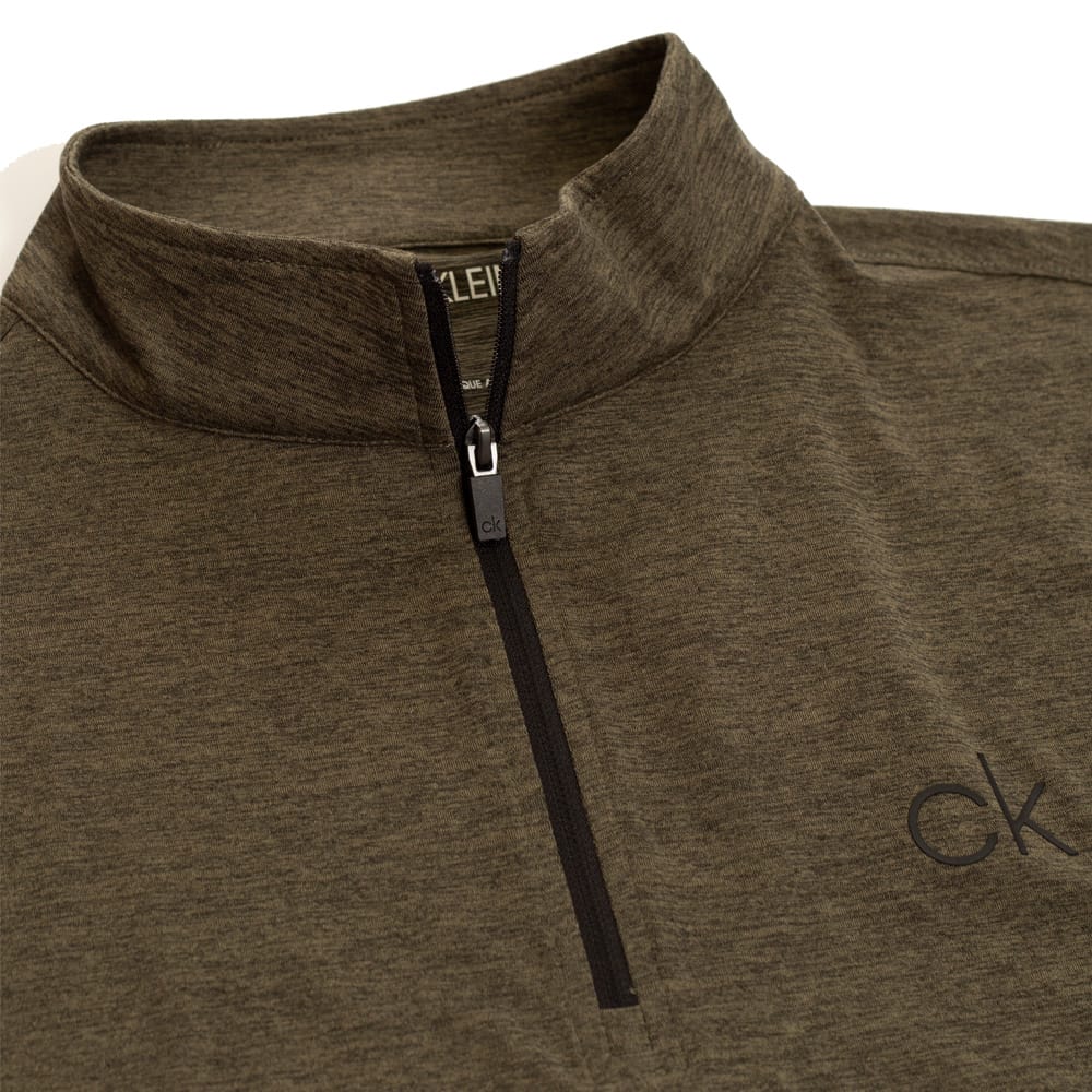 Calvin Klein Newport Half-Zip Sweater - Olive Green Marl - Image 7