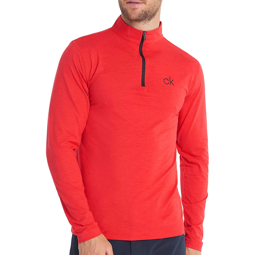 Calvin Klein Newport Half-Zip Sweater - Powdered Red Marl - Image 3