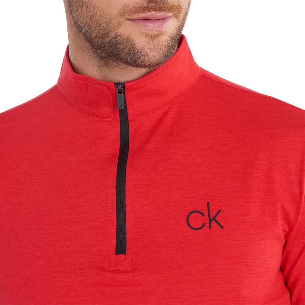 Calvin Klein Newport Half-Zip Sweater - Powdered Red Marl - Image 4