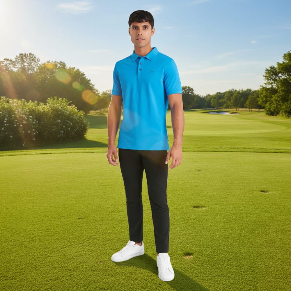 Calvin Klein Planet Polo Shirt - Blue - Image 4