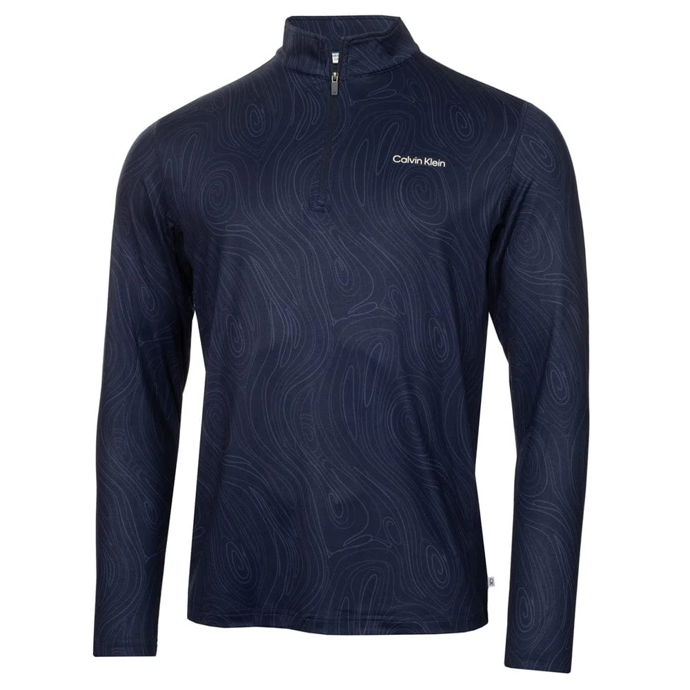 Calvin Klein Printed Newport Half Zip - Navy Marble - Image 3
