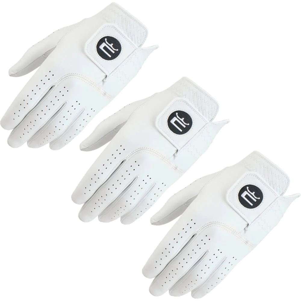 Cobra Pur Tour Cabretta Leather Golf Glove - White - 3 Pack '26