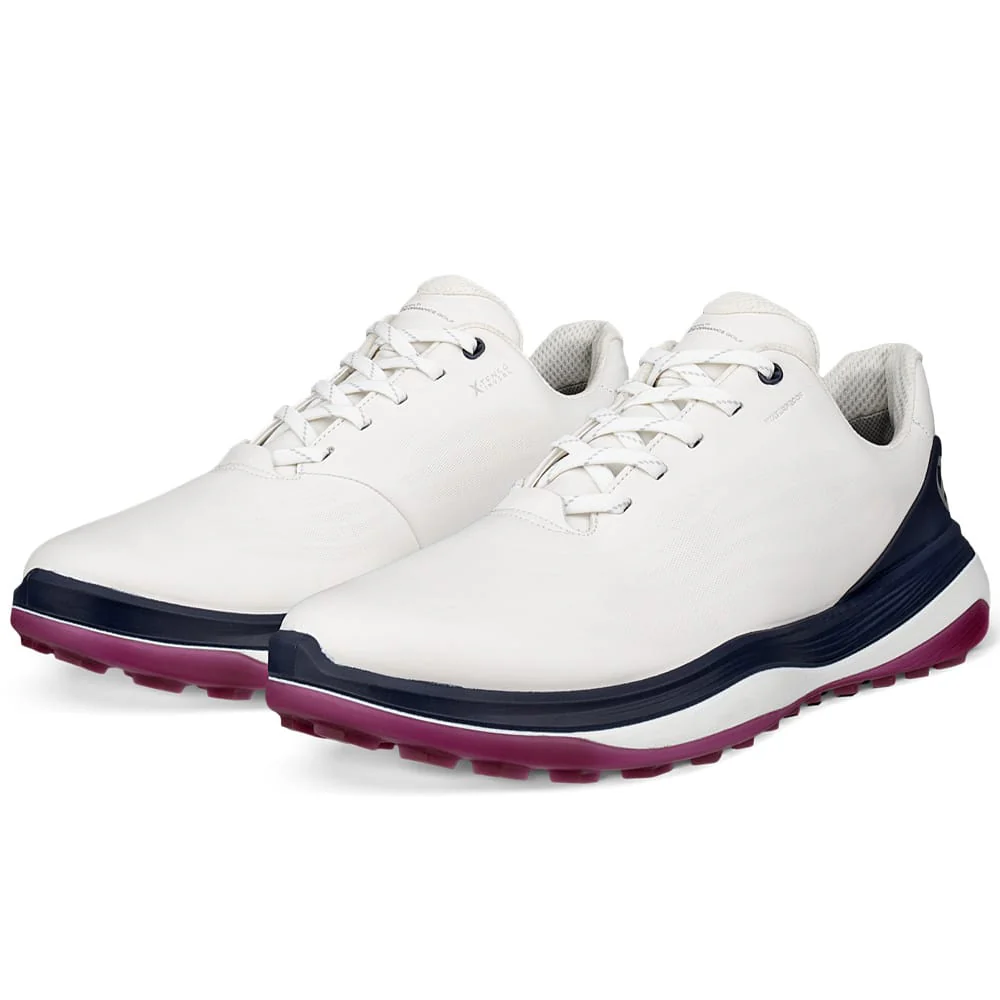 ECCO LT1 Lace Waterproof Spikeless Shoes - White/Marine - Image 6