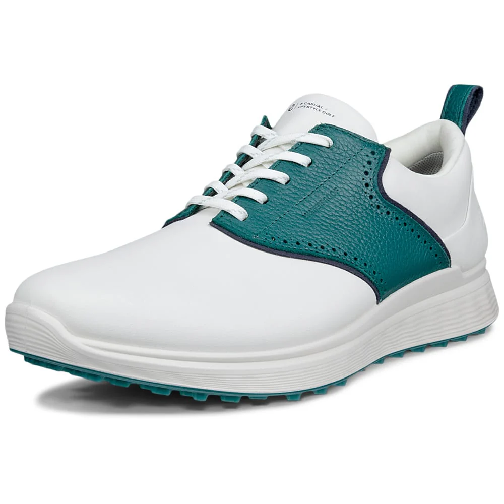 ECCO Golf S-Casual Waterproof Spikeless  Shoes - White/Bay Green - Image 3