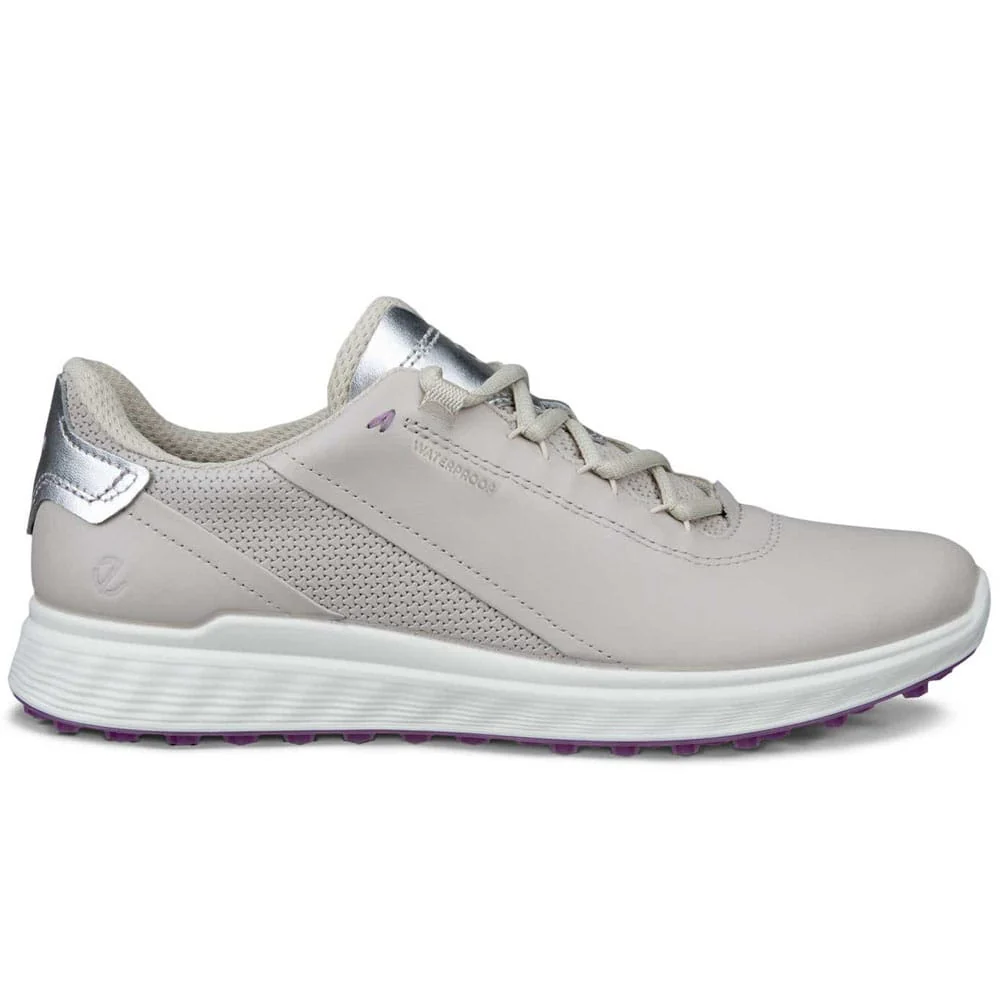Ecco Golf S-Casual Waterproof Ladies Spikeless Shoes - Gravel/Silver Metallic