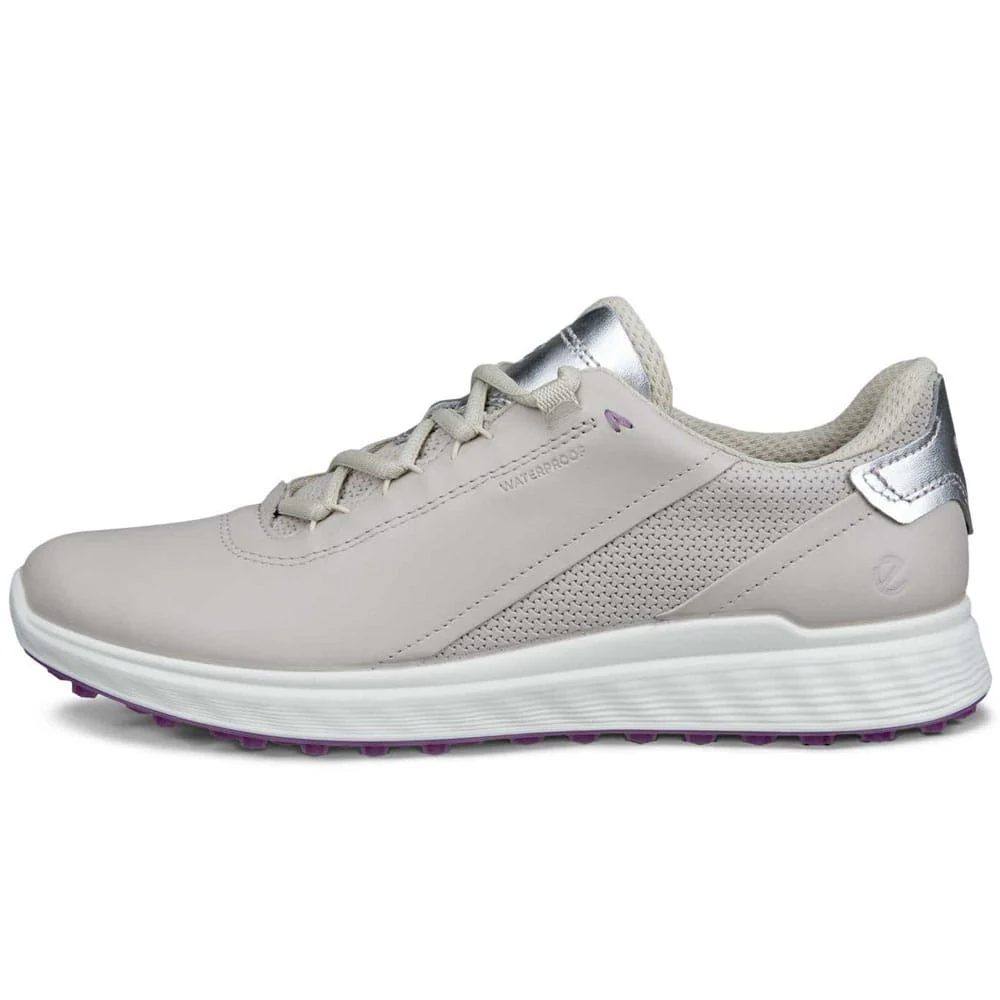 Ecco Golf S-Casual Waterproof Ladies Spikeless Shoes - Gravel/Silver Metallic - Image 2