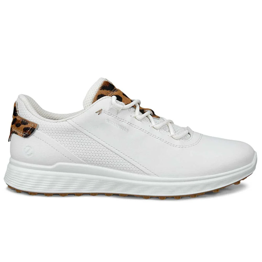 Ecco Golf S-Casual Waterproof Ladies Spikeless Shoes - White/Lion