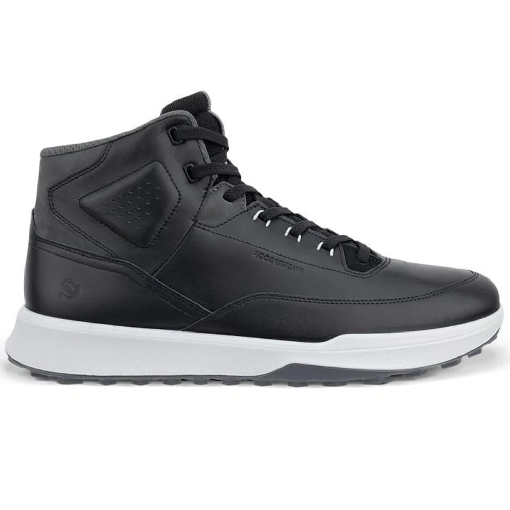 Ecco Golf Street Vibe Hi-Top Waterproof Spikeless Shoes - Black/Magnet