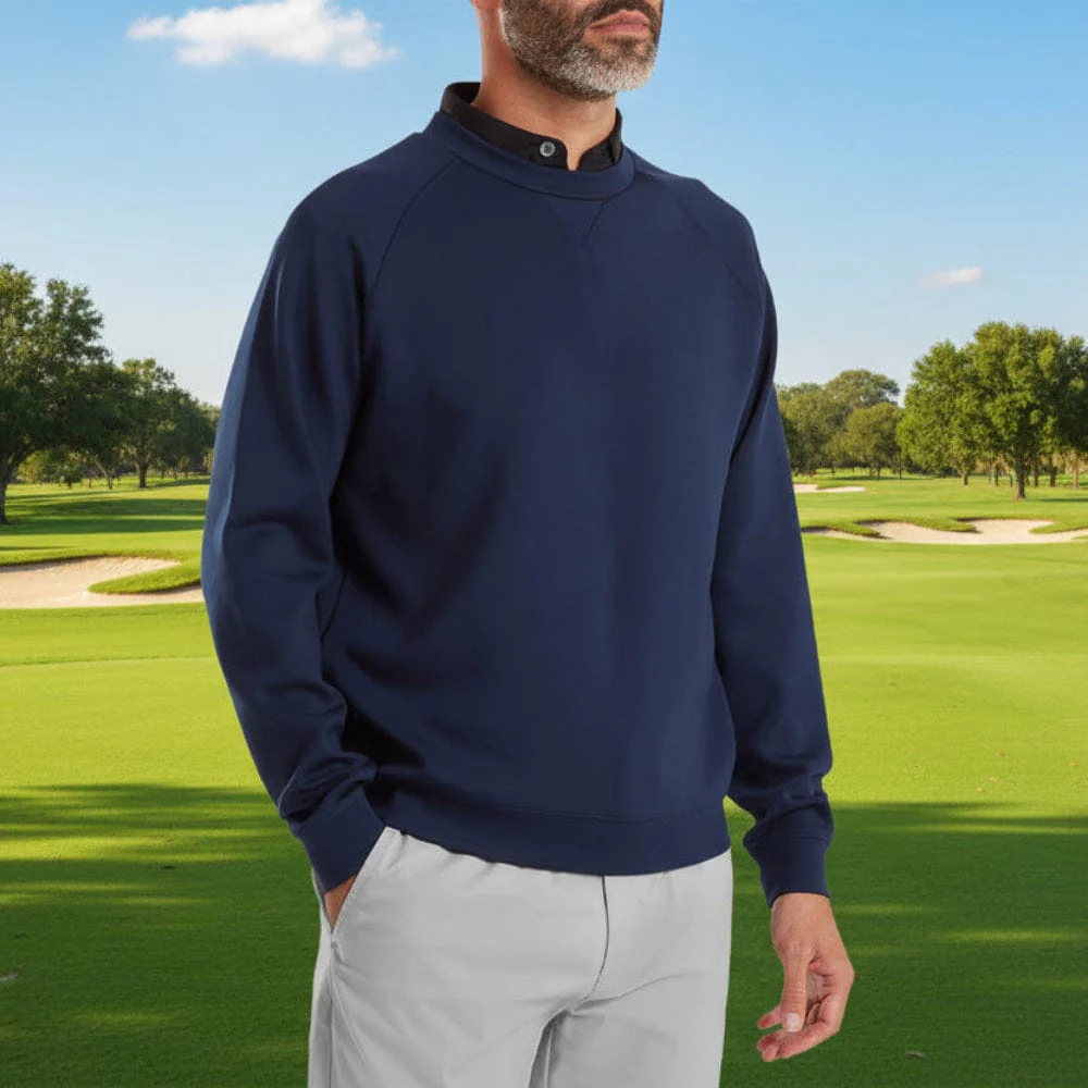 FootJoy Crew Neck Sweatshirt - Navy - Image 3