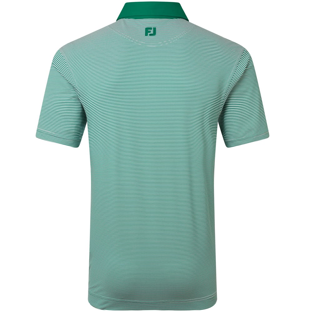 FootJoy Feeder Stripe Pique Polo Shirt - Field Green - Image 2