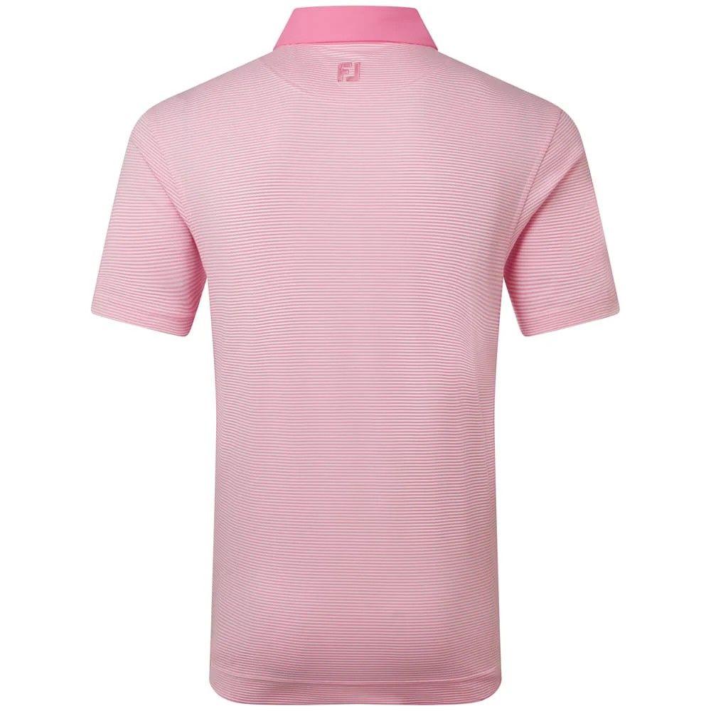 FootJoy Feeder Stripe Pique Polo Shirt - Pink Pop - Image 2