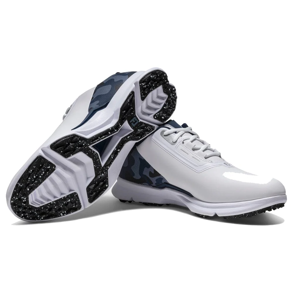 FootJoy Fuel Spikeless Waterproof Shoes - White/Navy/Silver - Image 3